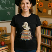 T-shirt Halloween fantôme mignon pour les bibliothèques et