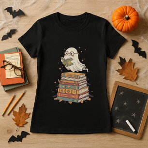 T-shirt Halloween fantôme mignon pour les bibliothèques et