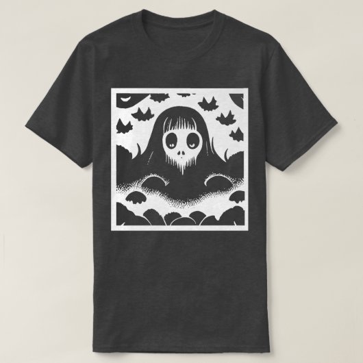T-shirt Halloween Fille Fantôme Éffrayante Effraction Ghom (Design devant)