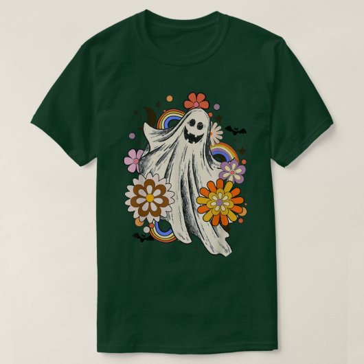 T-shirt Halloween Flower Ghost, Éffrayante Halloween Maman (Design devant)