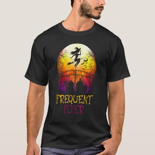 T-shirt Halloween Frequent Flyer In The Cemetery Lazy Cost (Devant)
