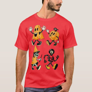 T-shirt Halloween Funny Dancing Ghosts Citrouille Skeleton