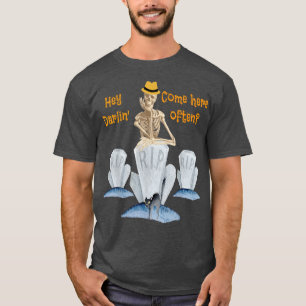 T-shirt Halloween Funny Skeleton, Flirté, Squelette, Haute