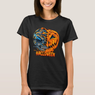 T-shirt Halloween Fusionné Citrouille effrayant Puissant