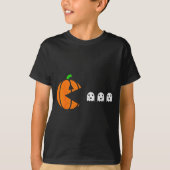 T-shirt Halloween Gamer Pumpkin Eating Ghost Costume Men B (Devant)