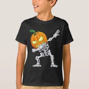 T-shirt Halloween garçons Dabbing Skeleton Citrouille effr