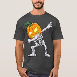 T-shirt Halloween garçons Dabbing Skeleton Citrouille effr