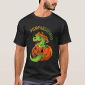 T-shirt Halloween garçons Hommes Pumpkasaurus Dinosaur Cit (Devant)