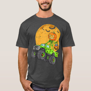 T-shirt Halloween Garçons Monster Truck Skeleton Scandale 