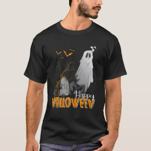 T-shirt Halloween Ghost Bat Cute Kids Boy Girl Happy Hallo
