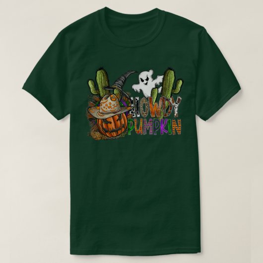 T-shirt Halloween Ghost Boo Howdy Saison Éffrayante Wester (Design devant)