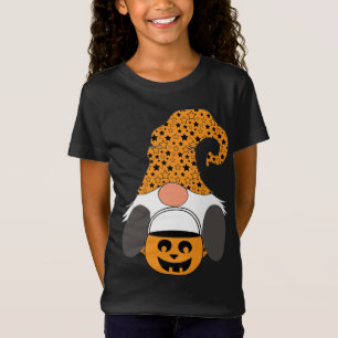 T-Shirt Halloween Gnome Trick Ou Treat Nordic Gnome Orange