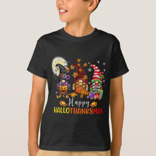 T-shirt Halloween Gnomes Happy BonjourThanksMas Thanksgivi
