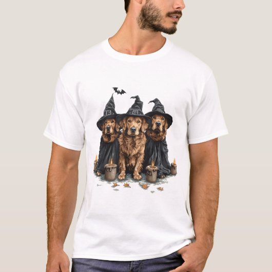 T-shirt Halloween Golden Retriever Dogs Jack O Lantern (Devant)