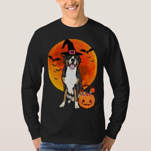 T-shirt Halloween Greater Swiss Mountain Dog Jack O Lanter (Devant)