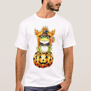 T-shirt Halloween Grenouille Mignonne sur Citrouille
