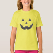 T-shirt Halloween gris jaune Jack-o'-lantern citrouille en (Devant)