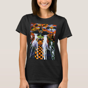 T-shirt Halloween Gros Oeil blanc sorcier robe de tableau