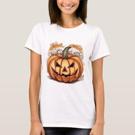T-shirt Halloween : grosse citrouille - (Devant)