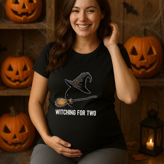 T-shirt Halloween Grossesse Sorcière Enceinte Pour Deux
