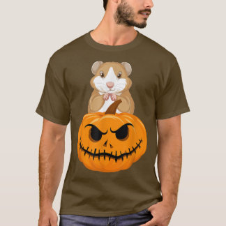 T-shirt Halloween Guinée Pig Citrouille Hommes Femmes Garç