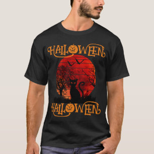 T-SHIRT HALLOWEEN HALLOWEEN CHAT NOIR CHAUVES-SOURIS EFFRA