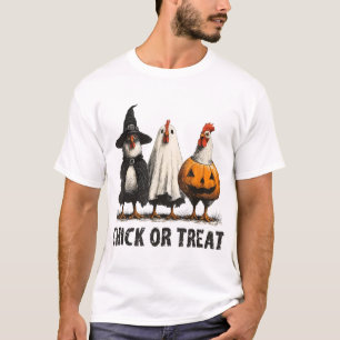 T-shirt Halloween Halloween Poulet Poule Ou Friandise