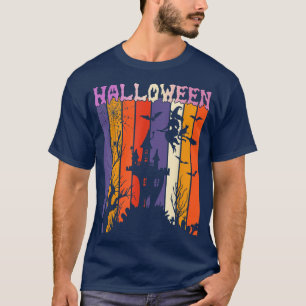 T-shirt Halloween Haunted House Witch Vintage