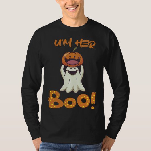 T-shirt Halloween He U'm her Boo (Devant)