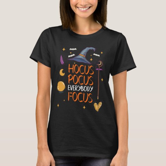 T-shirt Halloween Hocuss Pocus Tout le monde Focus Enseign (Devant)