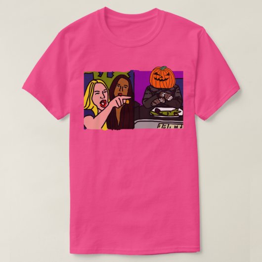 T-shirt Halloween Horror Woman hurle sur les mèmes de chat (Design devant)