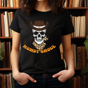 T-SHIRT HALLOWEEN HOWDY GHOUL COWBOY SKULL