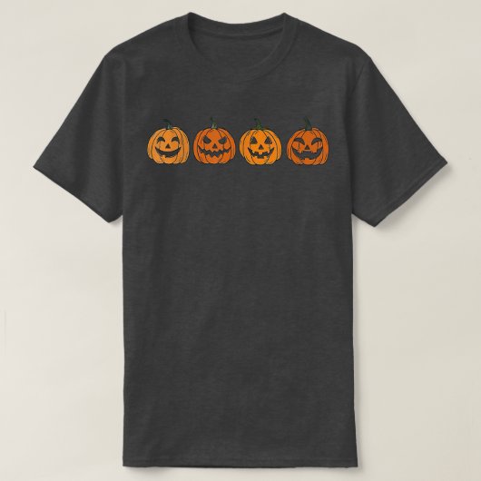 T-shirt Halloween Jack-o'-lantern, Citrouille à visage eff (Design devant)