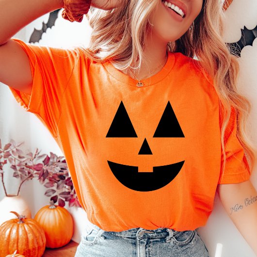 T-shirt Halloween Jack-O-Lantern Citrouille face