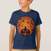 T-shirt Halloween Jack-o'-lantern citrouille visage et ara (Devant)