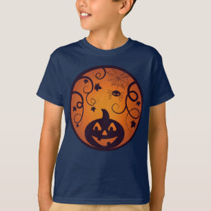 T-shirt Halloween Jack-o'-lantern citrouille visage et ara