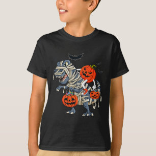 T-shirt Halloween Jack-o'-lantern équitation T Rex Garçons