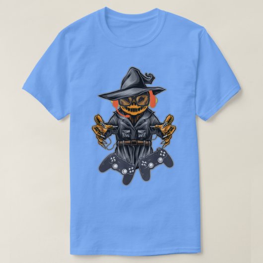 T-shirt Halloween Jack-o'-lantern Gamer T Éffrayant Jack O (Design devant)