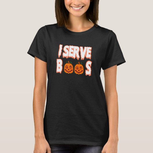 T-shirt Halloween, Je Serve Boos Funny Barkeep Mixologue B (Devant)