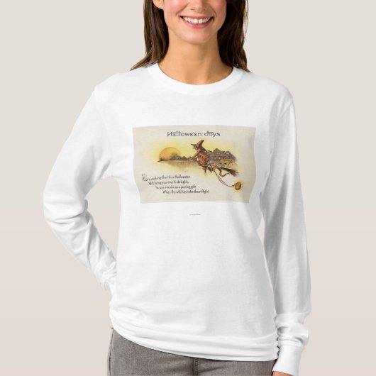 T-shirt Halloween JoysWitch sur le balai (Devant)