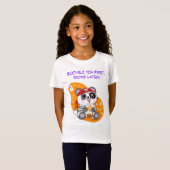 T-Shirt Halloween Kawaii Pirate Panda Boire Boba Tea (Devant entier)