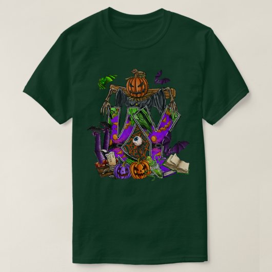 T-shirt Halloween KY, Scary Pumpkin Scarecrow, Spooky Hall (Design devant)