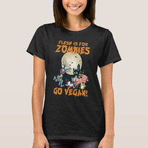 T-shirt Halloween la chair est pour Zombies Go Vegan Hallo