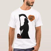 T-shirt Halloween La Faucheuse Hauntingly dans l'amour (Devant)