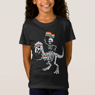 T-Shirt Halloween LGBT T Rex Dinosaur Skeleton Gay pride