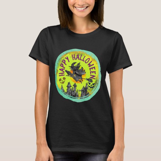 T-shirt Halloween Lime green Joyeux (Devant)