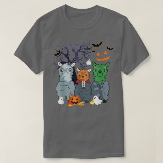 T-shirt Halloween Llama sorcière effroi Costume d'Hallowee (Design devant)