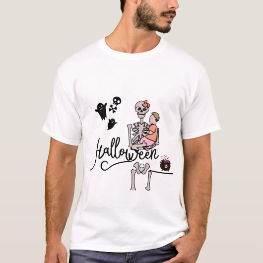 T-shirt Halloween Love Skeleton (Devant)