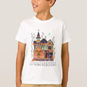 T-shirt Halloween Maison hantée Blanc enfant (Devant)
