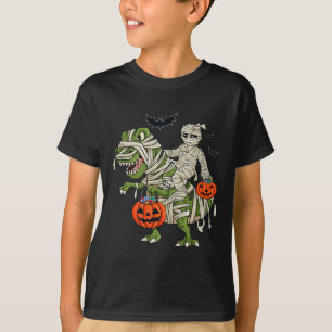T-shirt Halloween maman équitation T Rex Fun Boys Filles E